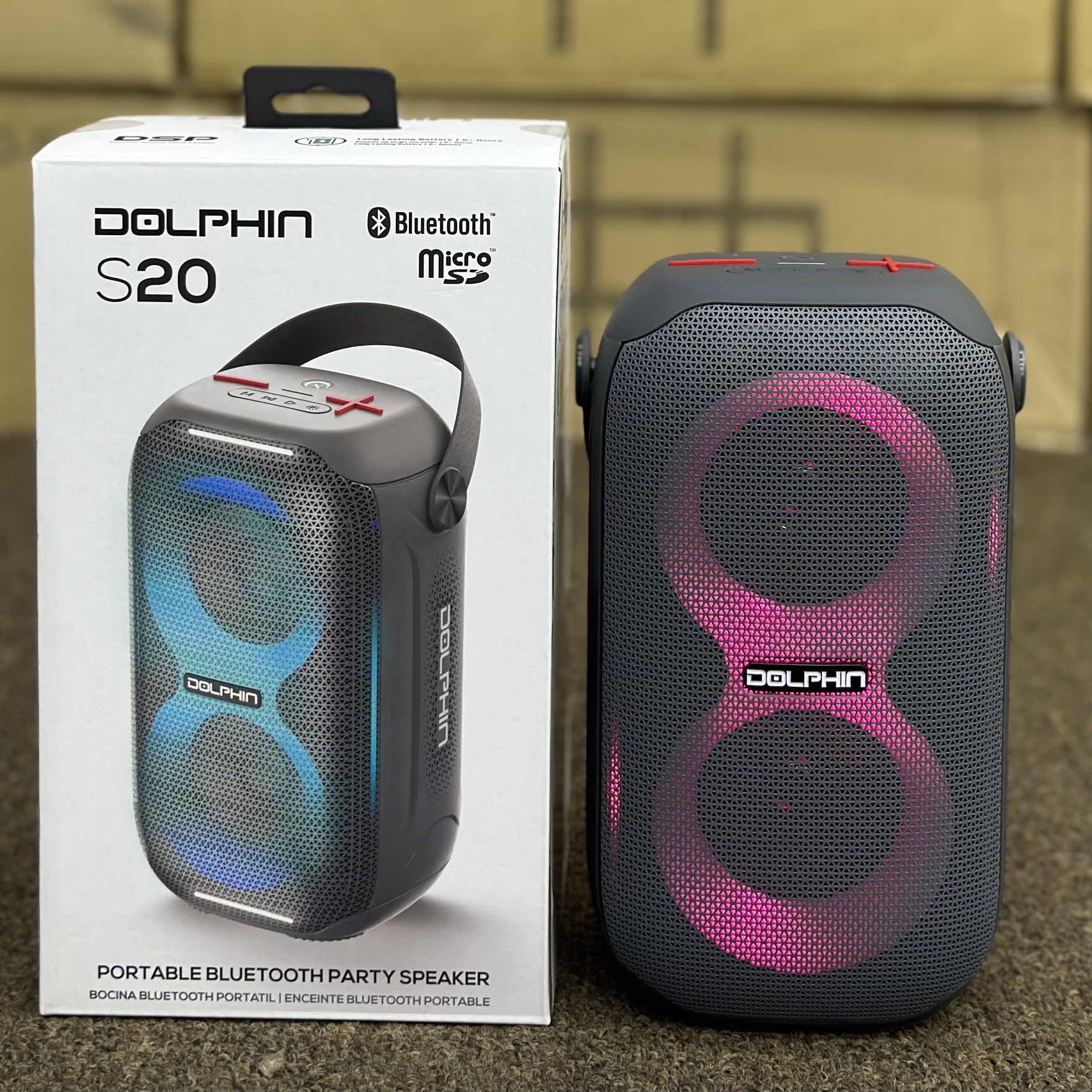 Dolphin New! Splash proof Portable Bluetooth Party Speaker