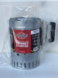 Char-Griller Trigger QuickRelease Chimney Starter 19586 New Style Stainless Steel