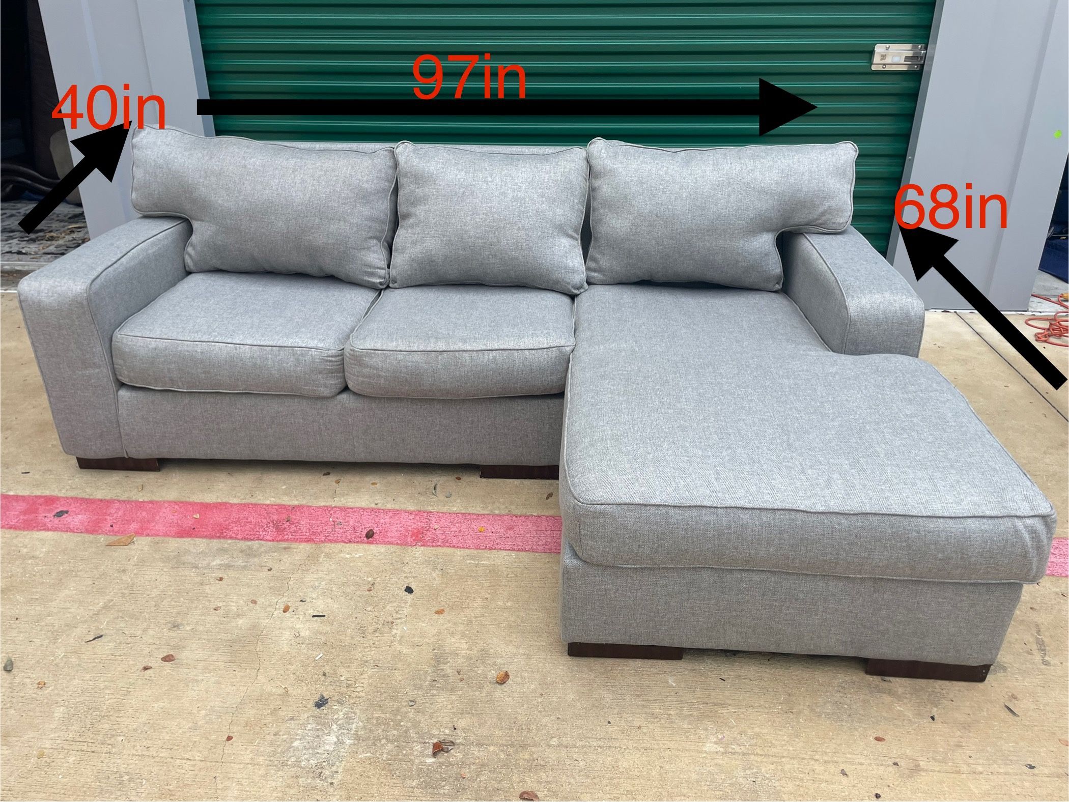 Gray 2pc Sectional By Ashleys (DELIVERY AVAILABLE)