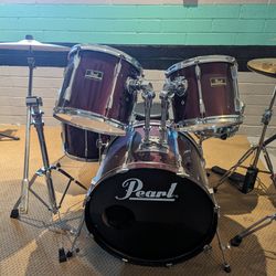 Pearl Export Drum Set and Cymbals, Throne +