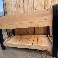 Vigoro 2 ft. x 4 ft. Elevated Cedar Garden Bed with Shelf With Vinyl Legs