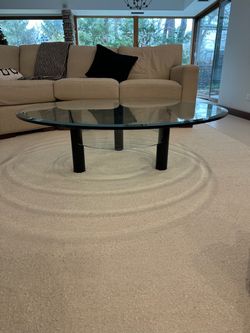 Round glass coffee table