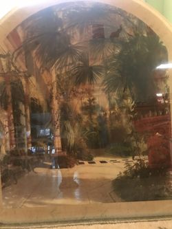 Palm tree picture- 36” wide X 42” tall with beautiful arch at top. Heavy