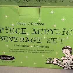 5 Peice Acrylic Beverage Set.  New 