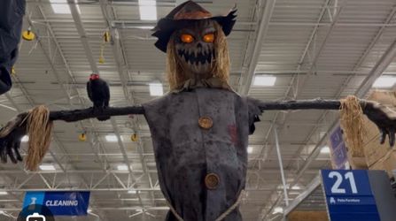 10.5-ft Animated Scarecrow Animatronic.