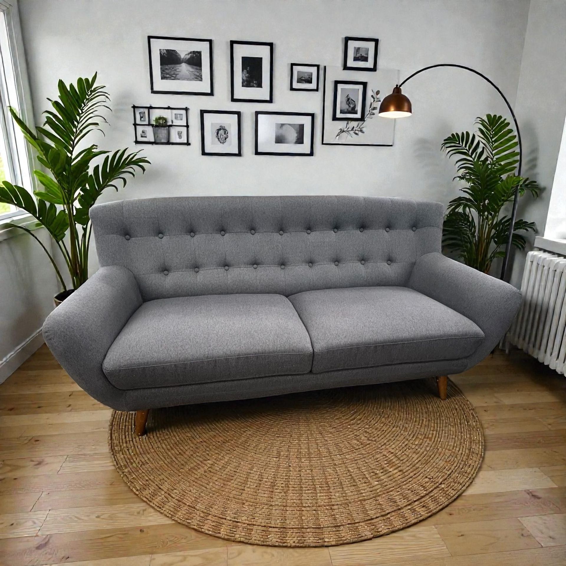 Gray MCM Couch 