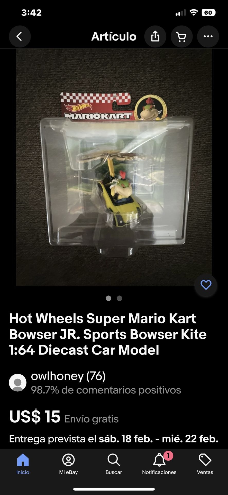 Hot Wheels Mario Kart Bowser Junior Sports Coupe 