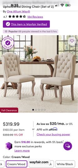 A set of fancy chairs beige new in the box