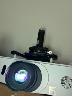 White Home Theater Projector with Ceiling Mount