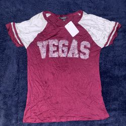 Vintage 90’s Ambiance white and burgundy Vegas tee Women’s size large Never worn