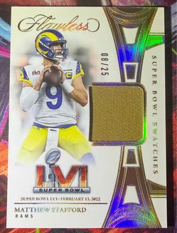 Matthew Stafford 8/25 GOLD Super Bowl Swatches NFL