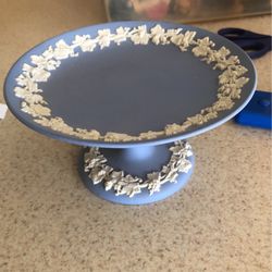 6” Blue  Wedge wood Pedestal Bowl/plate