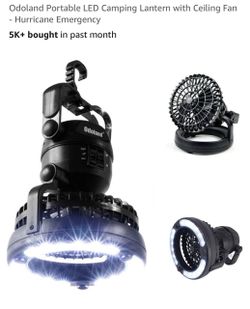 led light camping fan