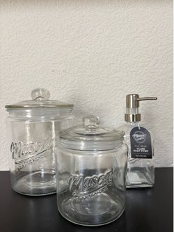 Mason Jar Canisters With Soap Dispenser