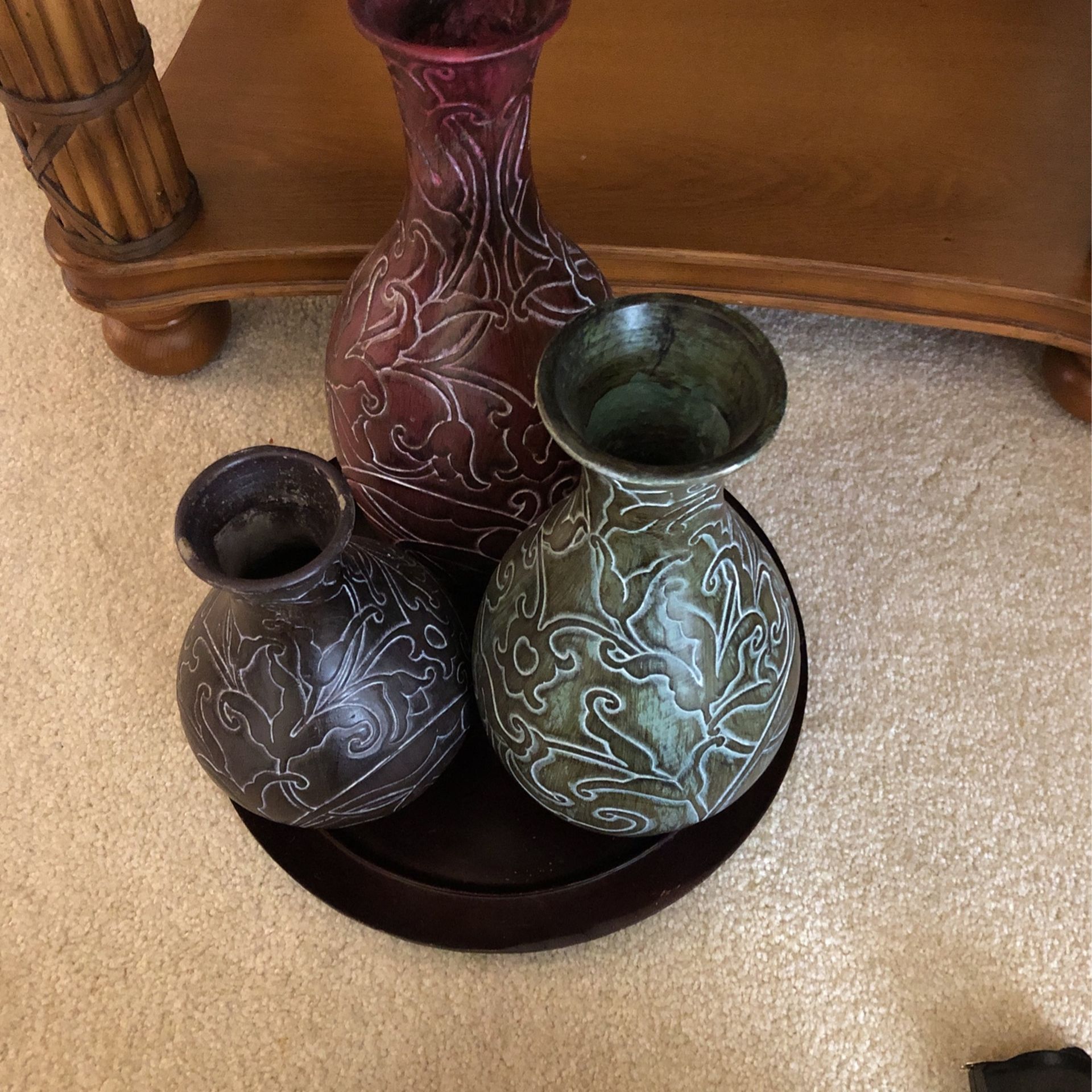 3 Decorative Vases  $20 Obo