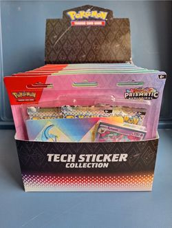Pokemon Prismatic Evolutions Tech Sticker Collection 3 Pack - 12ct Display Case
