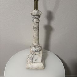 Table Lamp Natural White Italian Marble