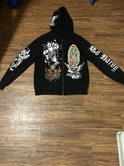 ed hardy virgin mary zip-up 