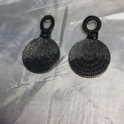 Bohemia Resin Beads Drop Dangle Earrings , Silk Ribbon Elegant Statement Earrings