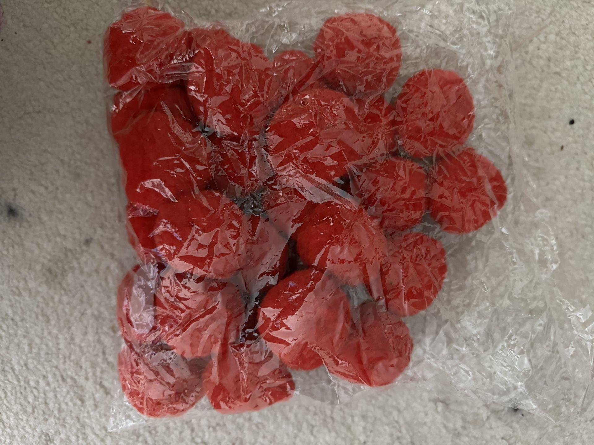 Pack Of Red Pompoms For Crafting