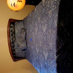 An Entire Bedroom Set Dresser W/ Mirror W Matching Headboard And Frame And Matching Night Stand 