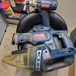 Ryobi sawzall. Impact driver and vacuum.