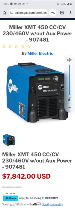 Xmt 450 welder