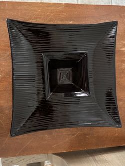 Vintage Molde Portugal Black Square Ceramic Plates - Crate & Barrel Style