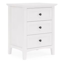 Urban Home Grace 3-Drawer Nightstand in Snowfall White New Scratch and Dent