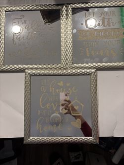 3pc Gold-framed Wall Decor Set