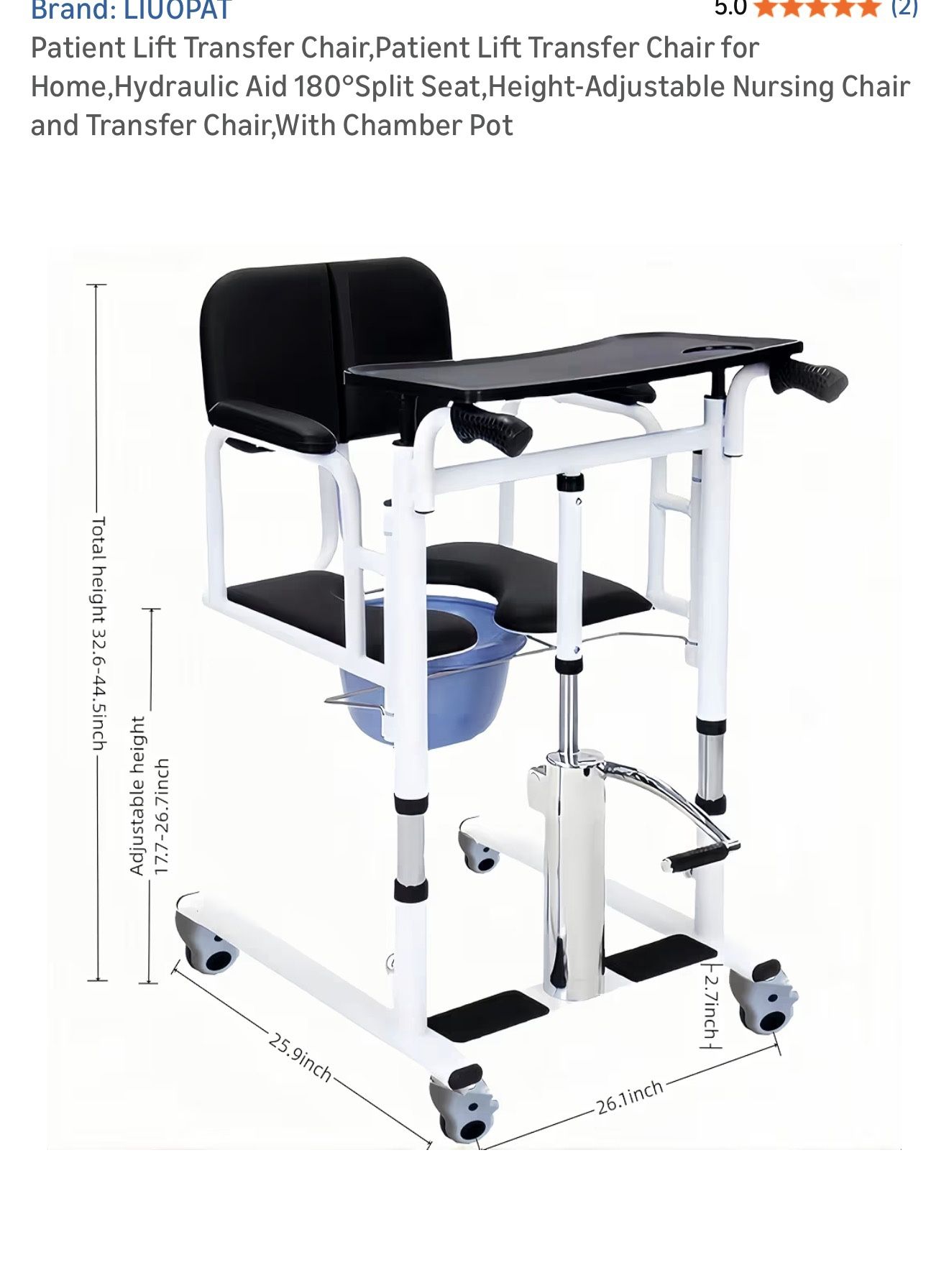 Patient Lift Transfer Chair   $299