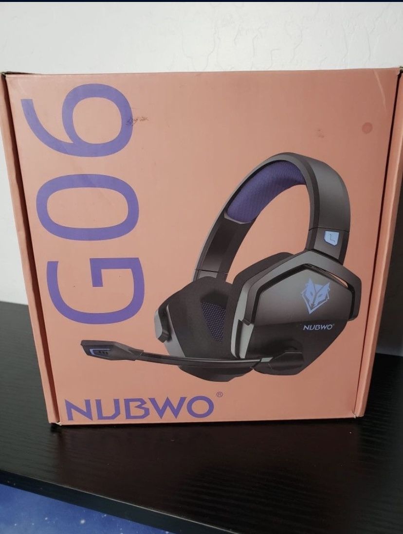 New NUBWO G06 Dual Wireless Gaming Headset W/ Microphone for PS5, PS4, PC, Mobile, Switch: 2.4GHz Wireless + Bluetooth, 100 Hr Battery, 50mm Drivers,