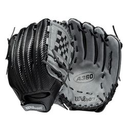 New Black Grey Wilson A360 Leather Baseball Softball 12.5" Glove 