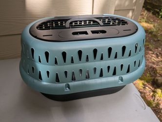 Petmate Top Load Cat Kennel, Pearl Green Forest/Black