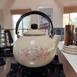 Antique vintage Floral Teapot Kettle 