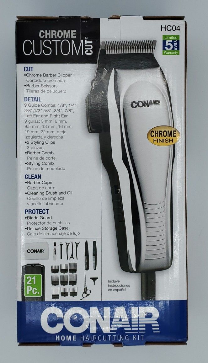 Conair Custom Cut Chrome Haircut Kit with Case, 21 pieces, Model HC200GB for Sale in Rustburg