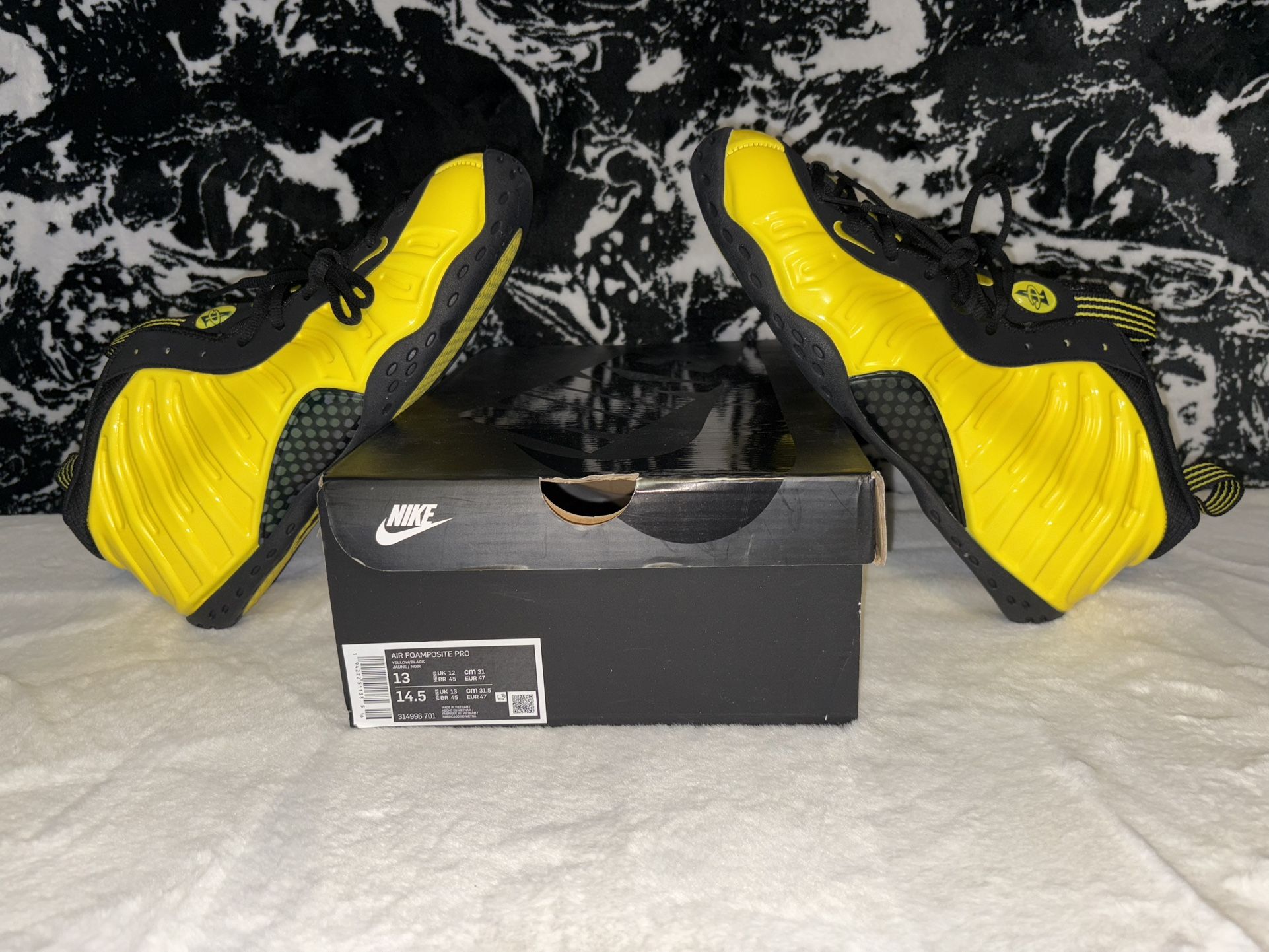 NEW Size 13 Nike Air Foamposite One Wu-Tang Optic Yellow 314996-701