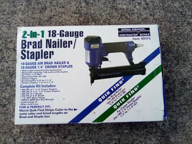 2 In 1 18 Gauge Brad Nailer/Stapler New
