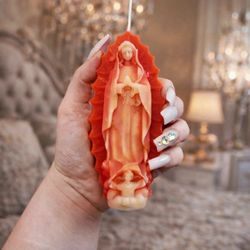 Virgin De Guadalupe Candle 100% Beeswax