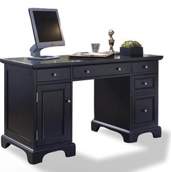 Homestyles Bedford Black Pedestal Desk