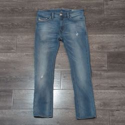 Diesel Thavar C681W Mens Slim Skinny Stretch Jeans Size 32x30 Medium Wash Blue