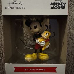 Mickey Mouse With Dog Ornament $5