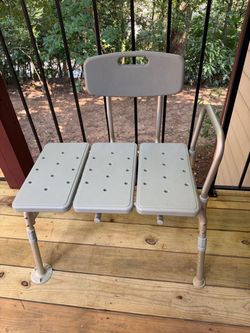 Adjustable Transfer Tub Bench / Shower Chair with Backrest