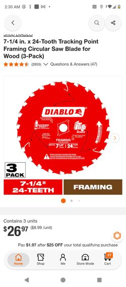 (2) - 3 packs skill saw blades