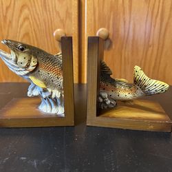 Vintage Trout Fish Bookends