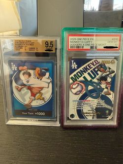 Dodgers one piece Monkey D. Luffy promo cards psa 10 / bgs 9.5 NM