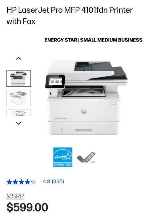 HP LaserJet Pro MFP 4101fdn Printer with Fax