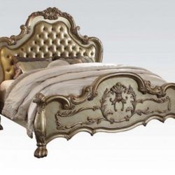 Queen  Gold Patina Bedroom Set