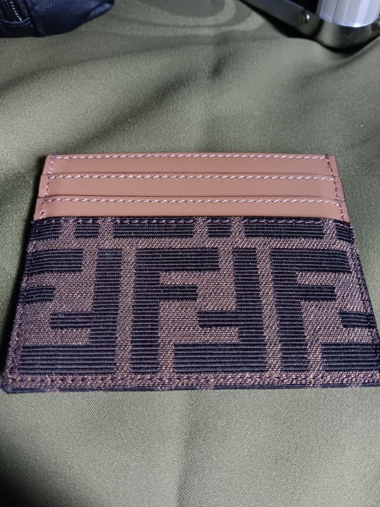 FENDI FF Brown Jaquard 6-card WALLET Women Or MENS