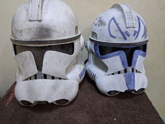 Star Wars Wearable Youth 1:1 Clone Trooper Helmet Lot - 2x Assembled DIY Cosplay Project Shells